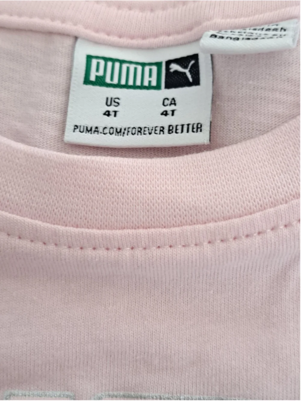 Puma 2 Piece Graphic Tee & Shorts Set 4T Chalk Pink Cross-Front Hem NWT